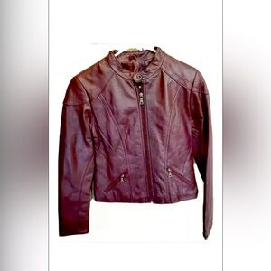 KNOLES & CARTER GENUINE ITALIAN LAMBSKIN LEATHER JACKET